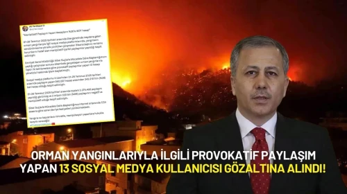 Orman Yangınlarıyla İlgili Provokatif Paylaşım Yapan 13 Sosyal Medya Kullanıcısı Gözaltına Alındı!