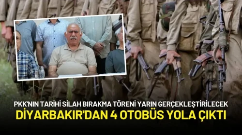 PKK'nın Tarihi Silah Bırakma Töreni Öncesi Diyarbakır'dan 4 Otobüs Yola Çıktı