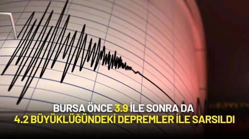 Bursa'da Peş Peşe Depremler: 3.9 ve Ardından 4.2 Büyüklüğünde Deprem Meydana Geldi