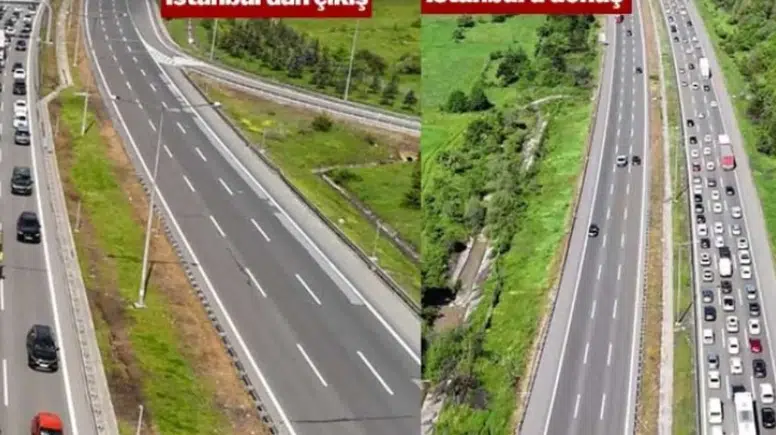 Bayram tatili bitti, yollar kilitlendi: Dönüş yolunda kilometrelerce araç kuyruğu