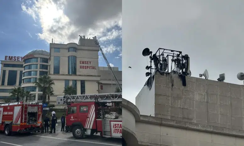 İstanbul Pendik’te Hastane Çatısında Yangın Çıktı!